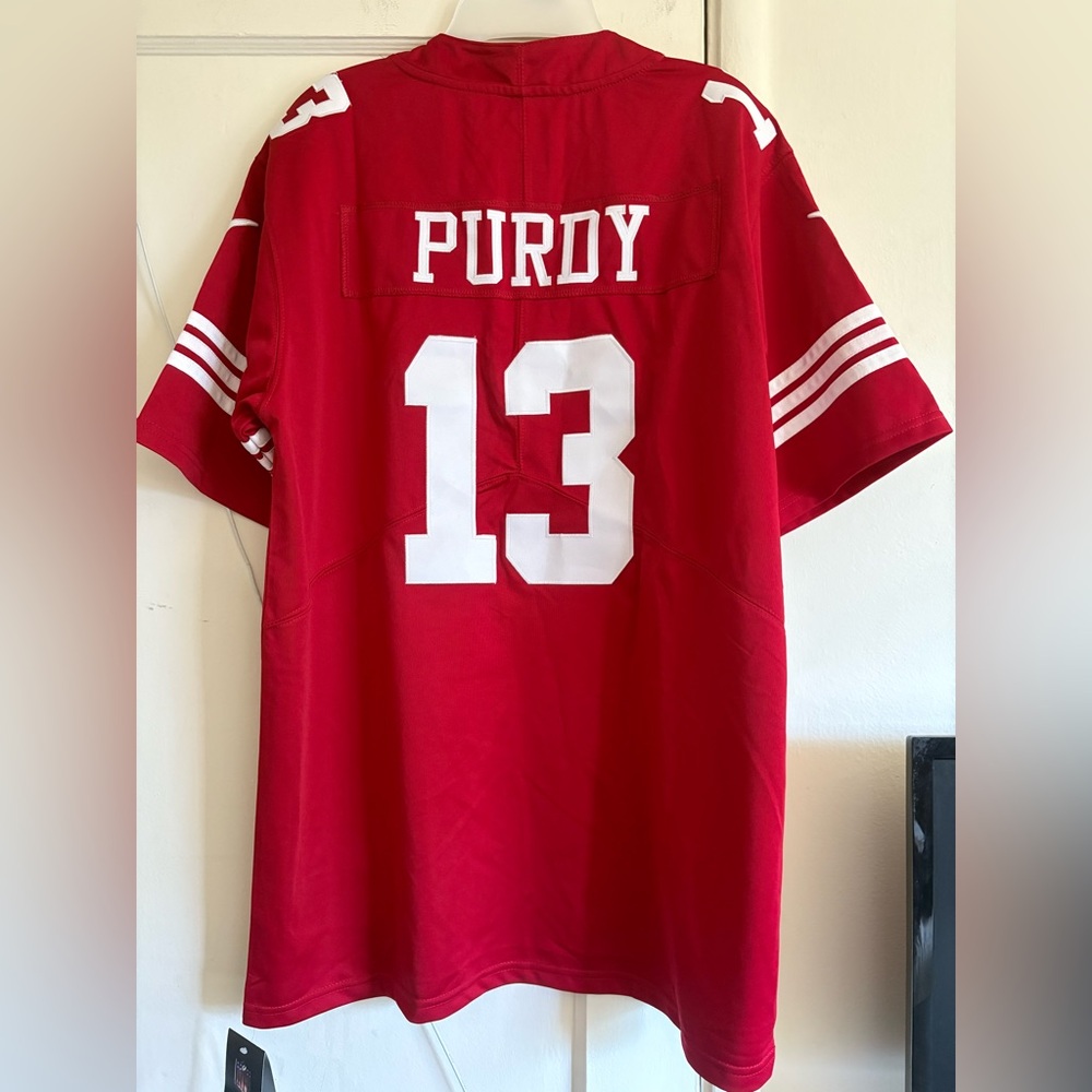 NFL 49ers Scarlet Red Jersey with White Accents - Picture 3 of 7